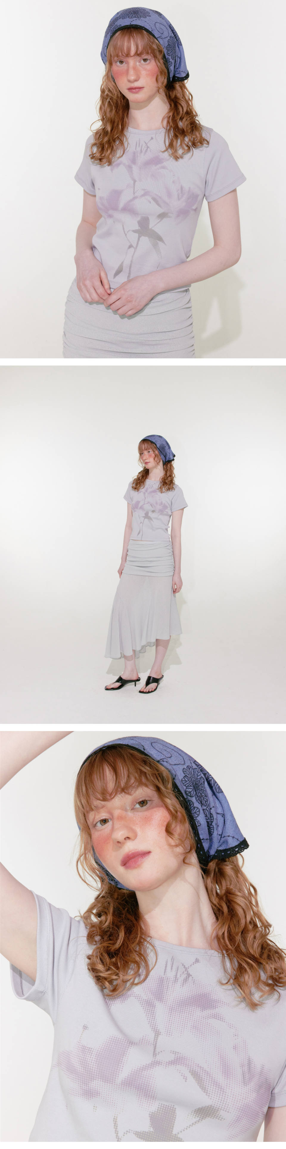 【Loulouseoul】25ss Lily T-Shirt 루루서울(LOULOUSEOUL) Lily T-Shirt (Gray) - 사이즈 & 후기