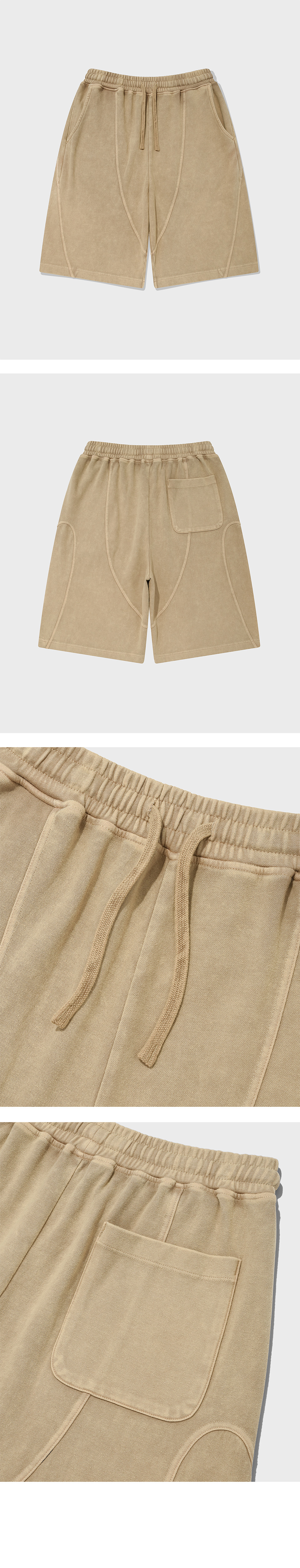 MUSINSA公式 | SAINTPAIN SP Curved Pigment Sweatshorts Beige