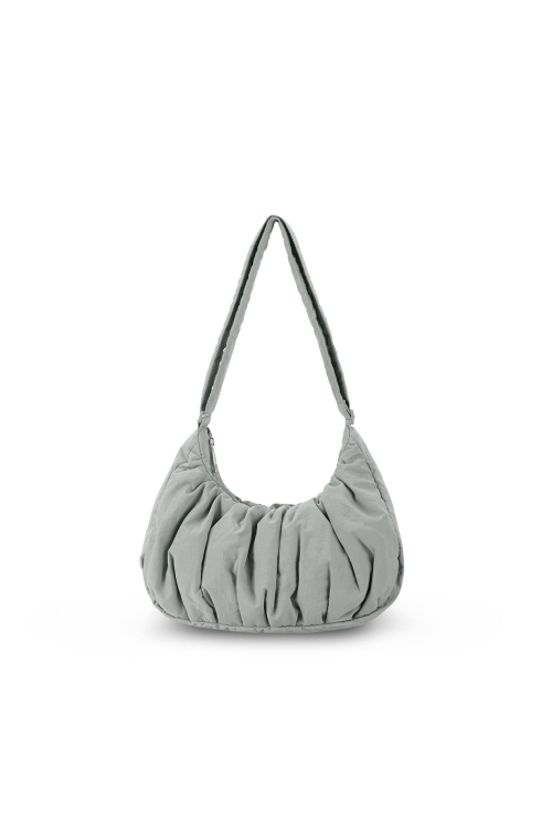 Small Croissant Shirring Cross 2way Bag - Earl серый
