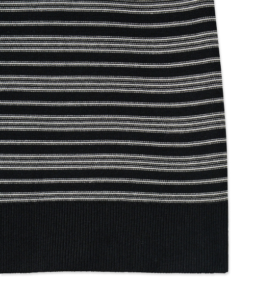 Half-Wit Button Stripe Knit_Black thumbnail 12