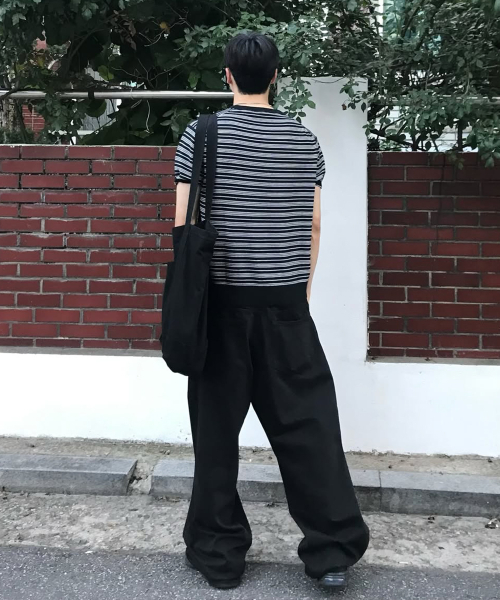 Half-Wit Button Stripe Knit_Black thumbnail 21