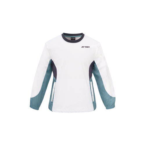 251JJ002U унисекс анорак с круглым вырезом White Green / White Sky Blue