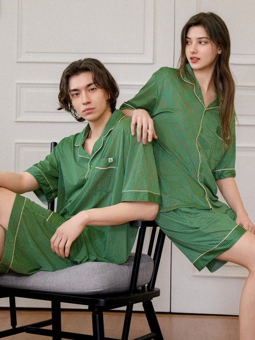 [uni] Dolce Dark Green Coolskin пижамный комплект с коротким рукавом