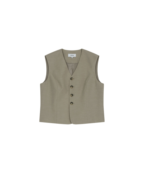 TENCEL LINEN WAISTCOAT (BEIGE)