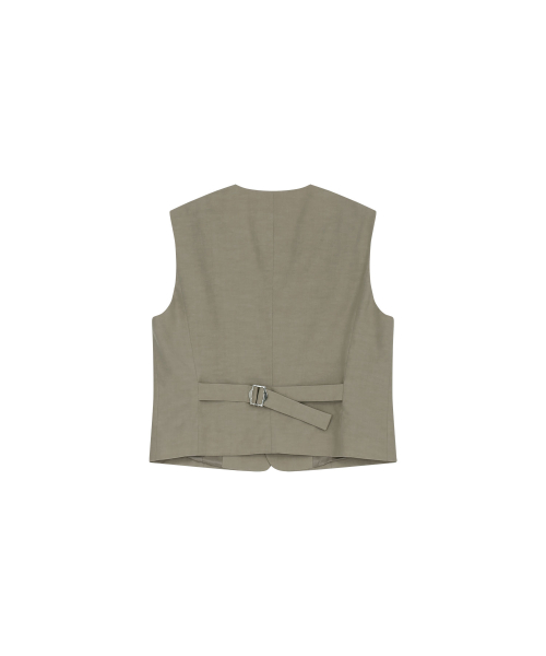 TENCEL LINEN WAISTCOAT (BEIGE)