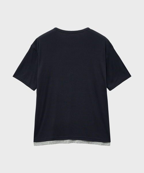 Футболка хенли с коротким рукавом Navy Gray