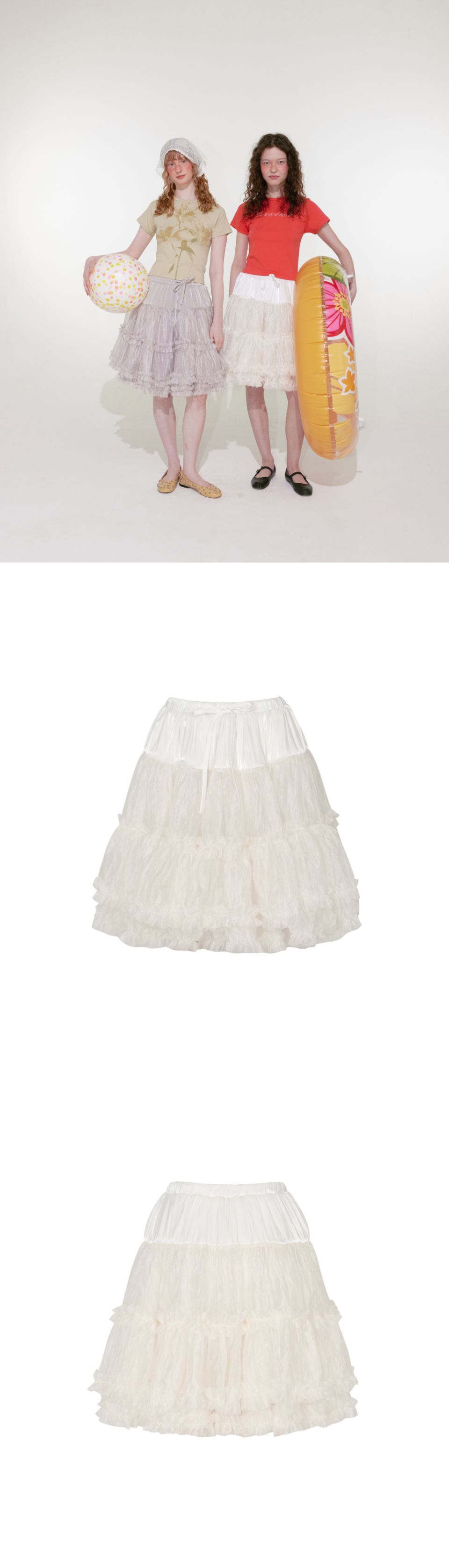 루루서울(LOULOUSEOUL) Tutu Midi Skirt (White) - 사이즈