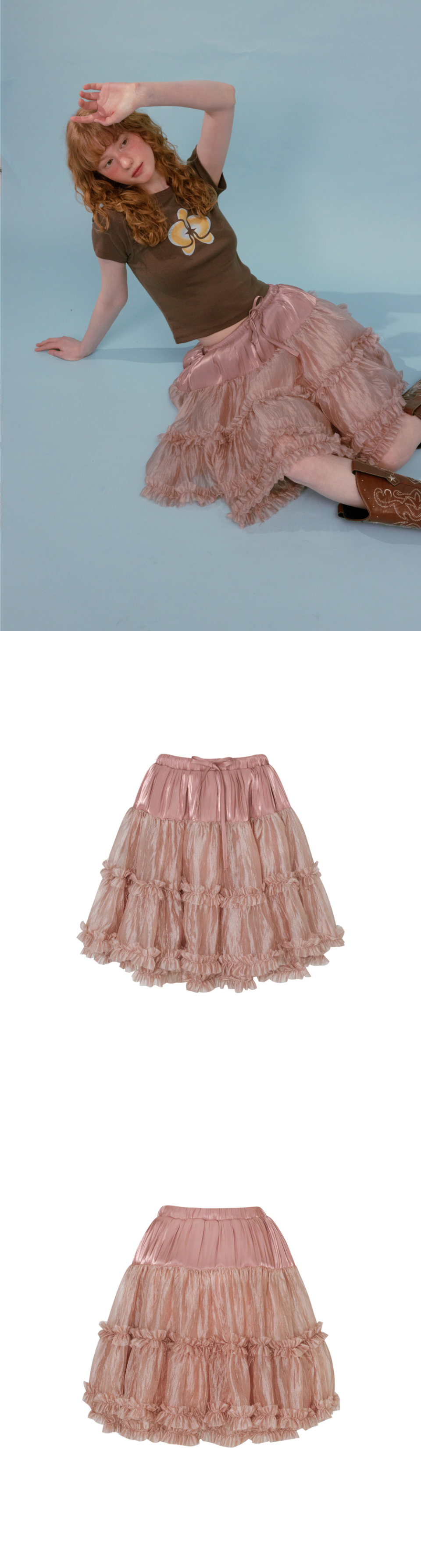 ◆Loulouseoul◆ Tutu Midi Skirt Indie Pink 루루서울(LOULOUSEOUL) Tutu Midi Skirt (Indie Pink) - 사이즈