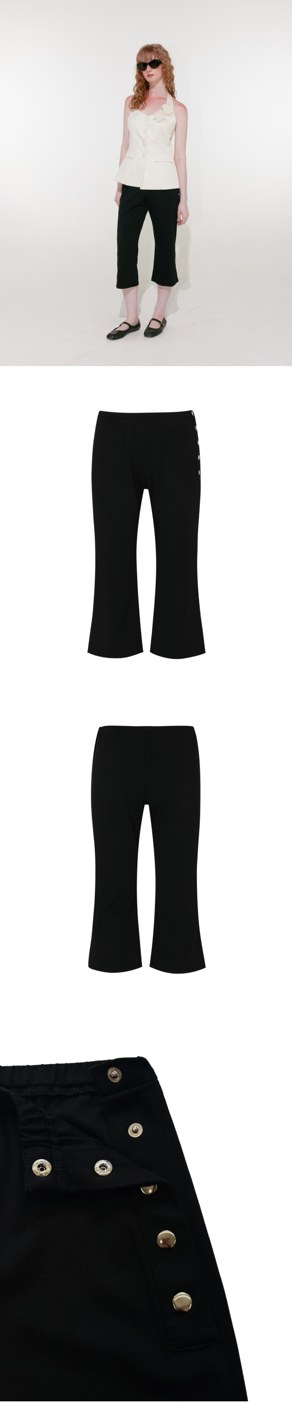 【Loulouseoul】25ss Button Capri Pants Setting Trends Capri Pants – SHOPLUNAB