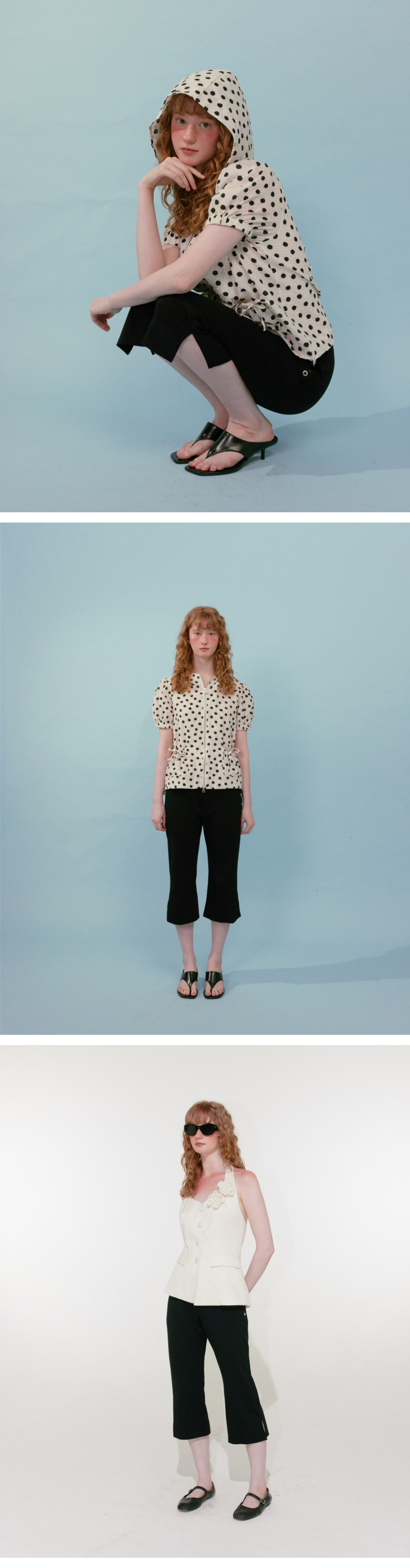 루루서울(LOULOUSEOUL) Button Capri Pants (Black) - 사이즈