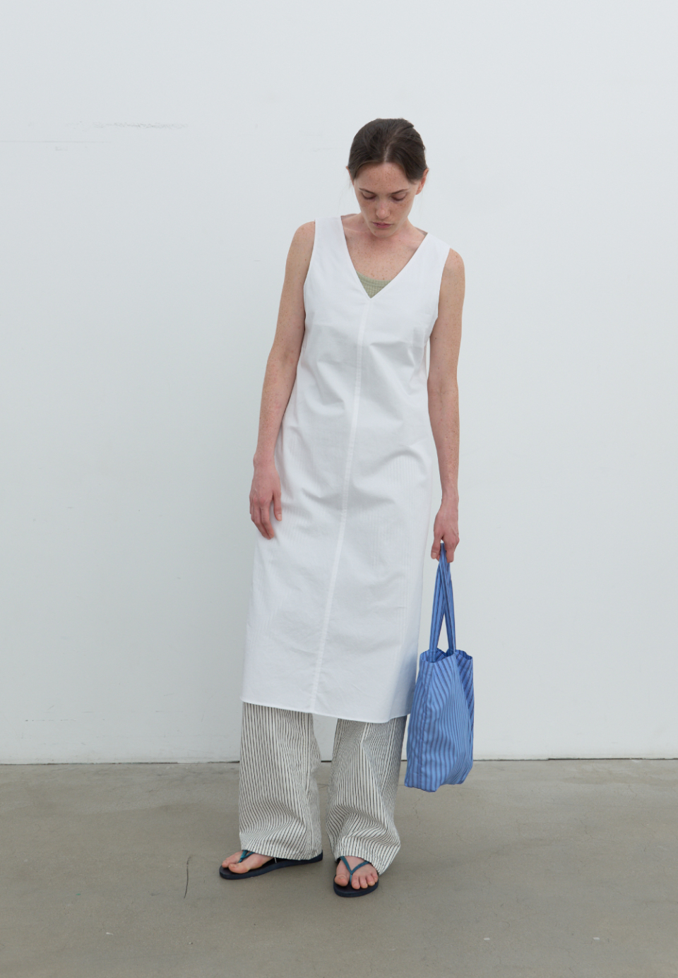 MUSINSA | POSZER Mild Stripe Tote Bag (Blue)