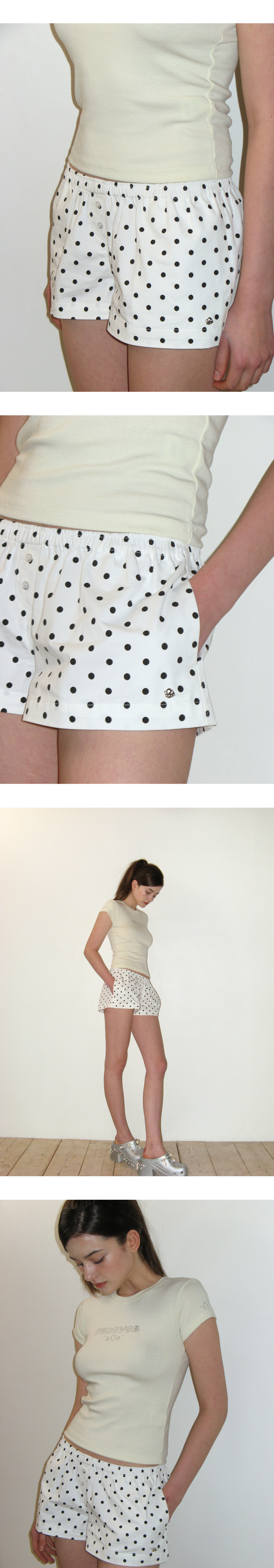 ★CRANK★DOT TRUNK SHORTS_WHITE★正規品/韓国直送料込/人気 MUSINSA | CRANK Dot Trunk Shorts_White