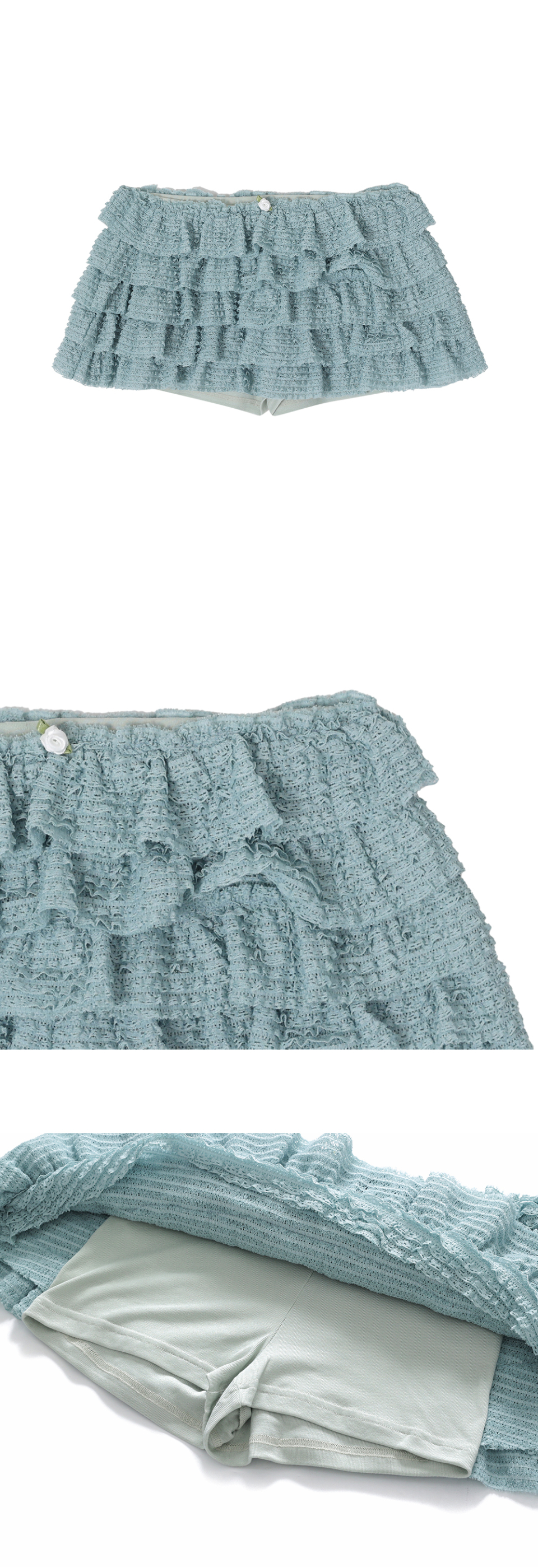 MUSINSA | CRANK Lace Cancan Skirt Pants_Mint