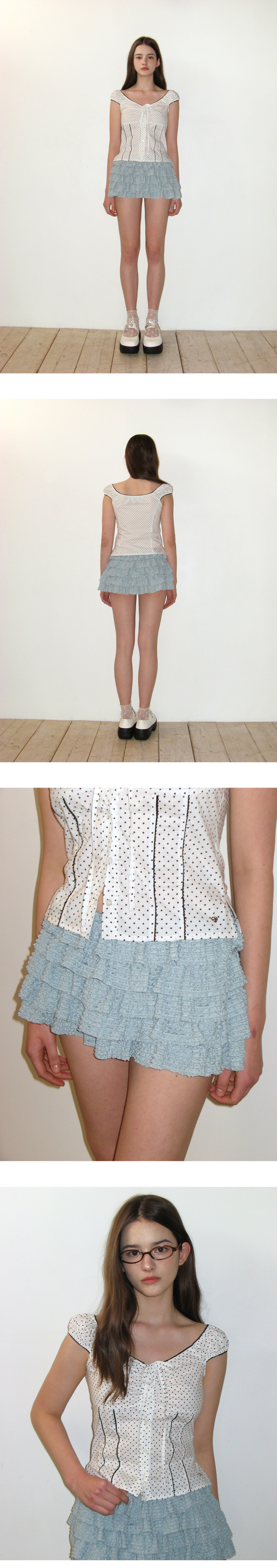 MUSINSA | CRANK Lace Cancan Skirt Pants_Mint