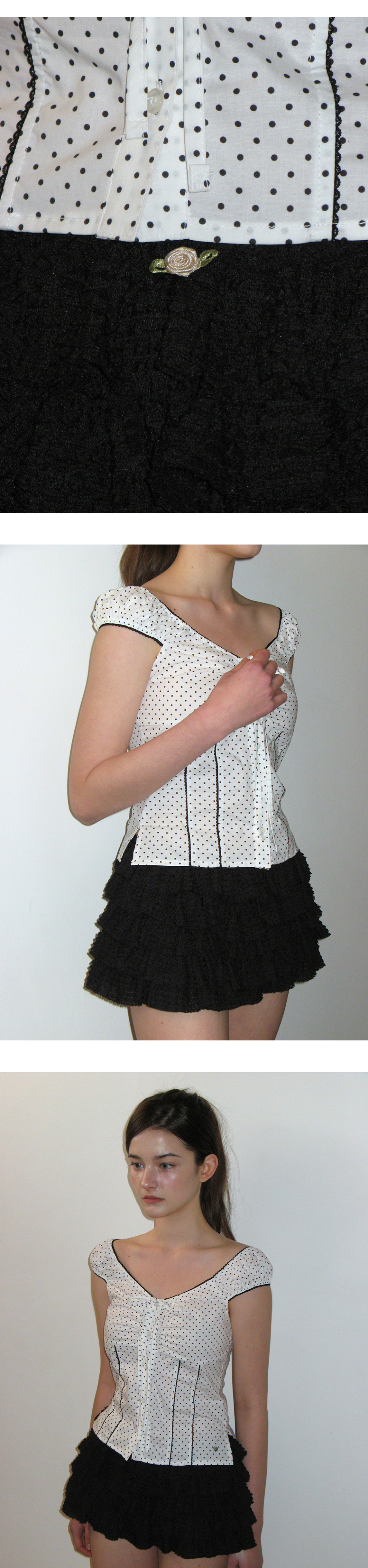 MUSINSA | CRANK Lace Cancan Skirt Pants_Black