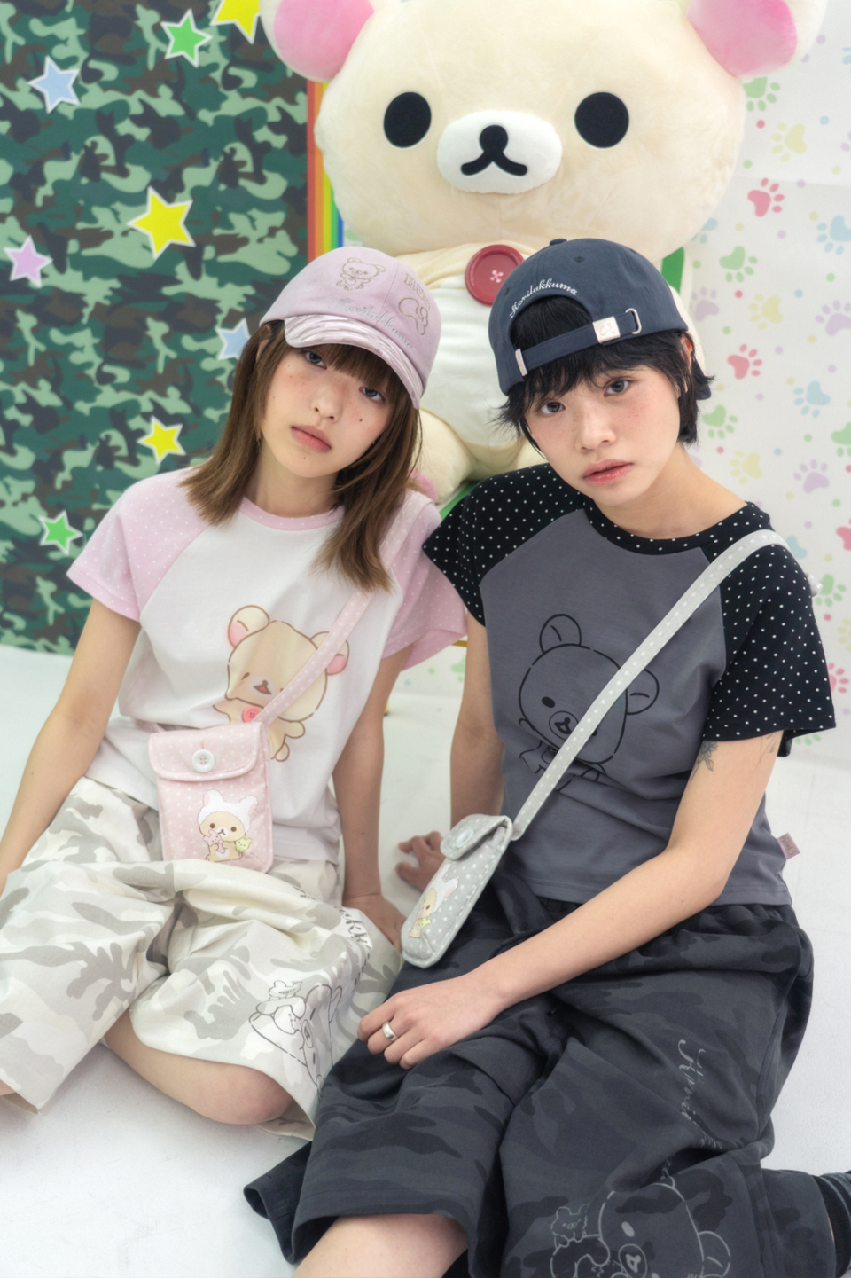 Korilakkuma dot raglan tee (White) - 감도 깊은 취향 셀렉트샵