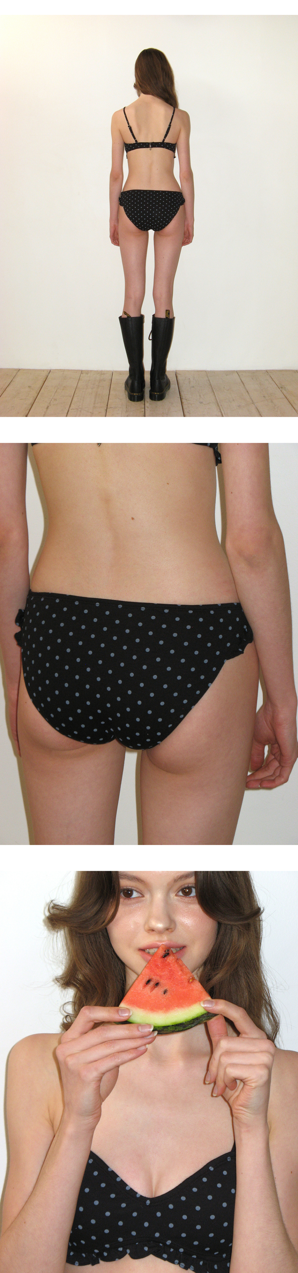 MUSINSA公式 | CRANK Dot Frill Bikini Set_Black