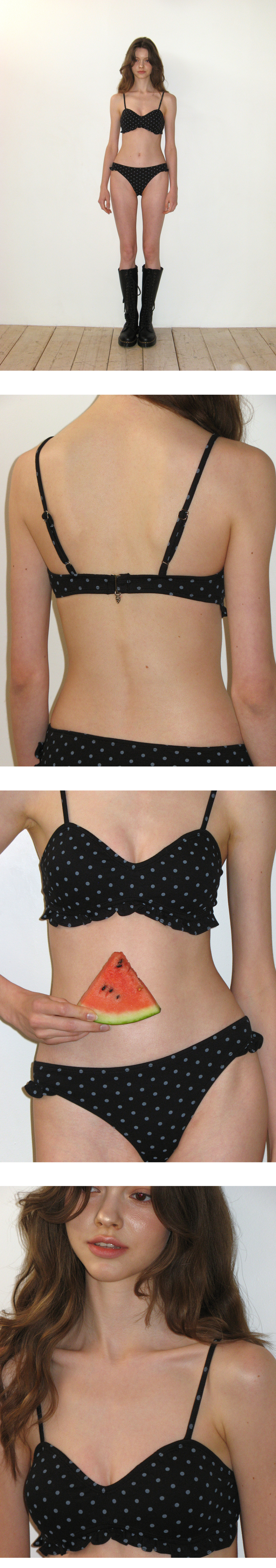 MUSINSA公式 | CRANK Dot Frill Bikini Set_Black