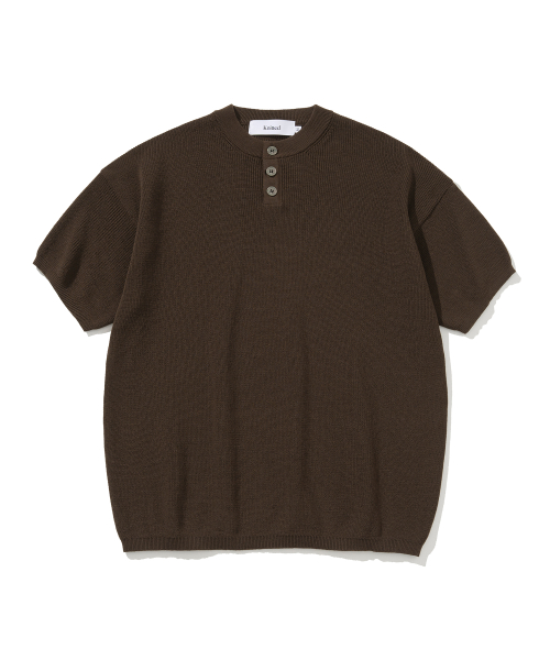 Трикотажная футболка хенли Coolever BROWN
