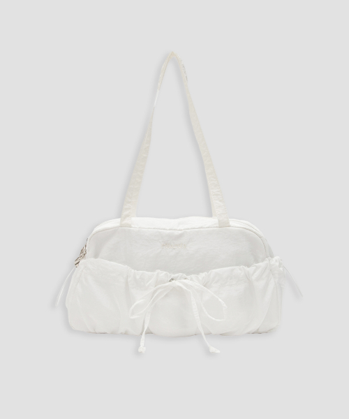 STRING RIBBON DUFFLE BAG WHITE