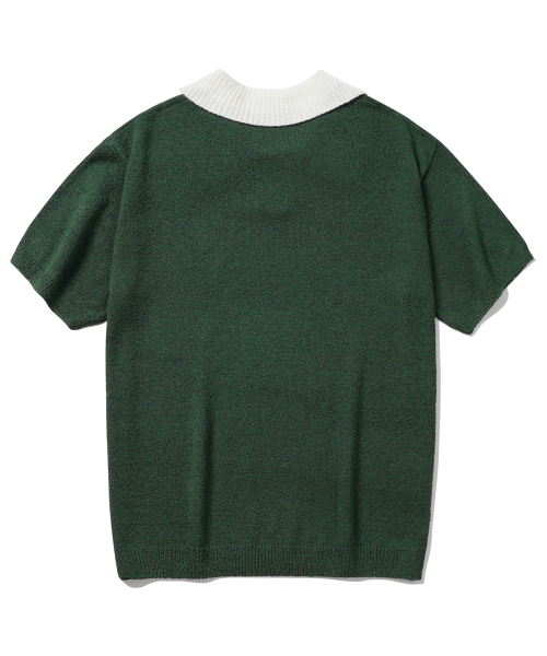 Трикотажная футболка с открытым воротником GKBST32 (GREEN)