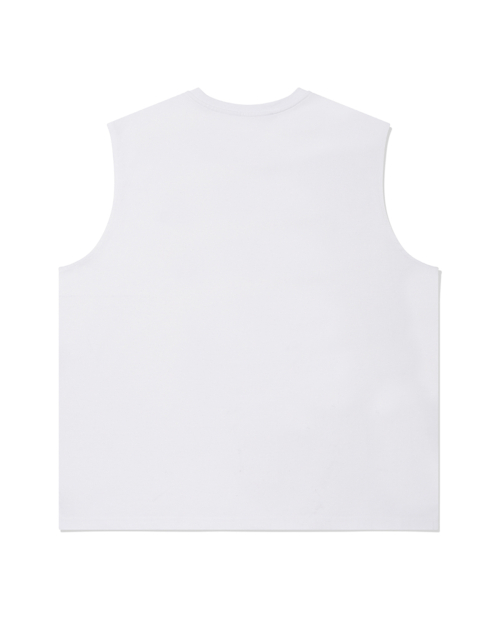 Uncaged Slogan Sleeveless/White