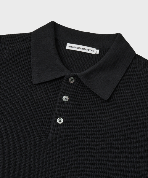 HARD TWIST RESORT POLO KNIT [BLACK]
