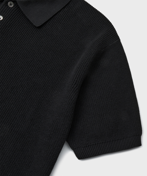 HARD TWIST RESORT POLO KNIT [BLACK]