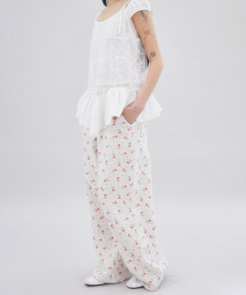 Спортивные штаны CHERRY PATTERN SWEAT IVORY BR2CP005