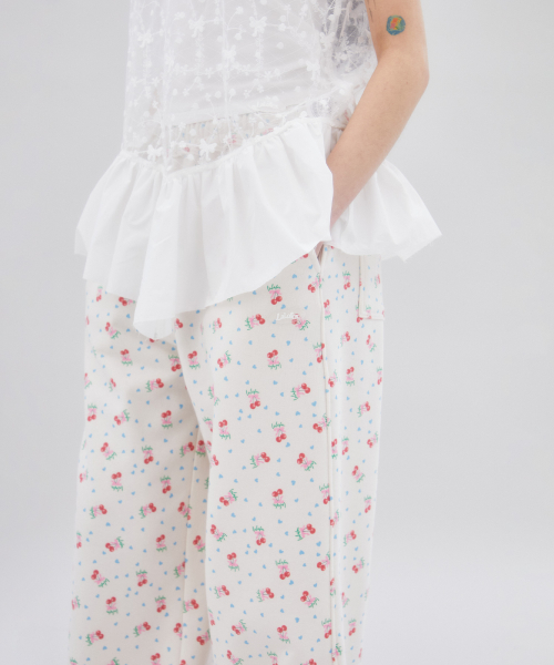 Спортивные штаны CHERRY PATTERN SWEAT IVORY BR2CP005