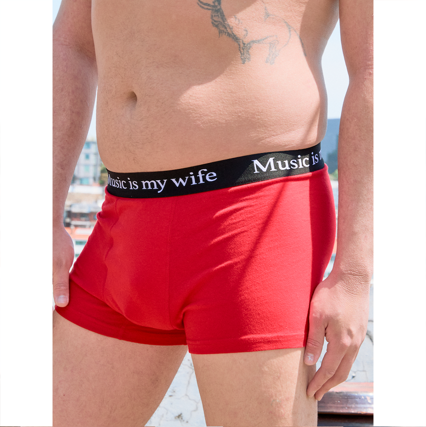 Music is my wife UNDERWEAR Boxer Brief -Red