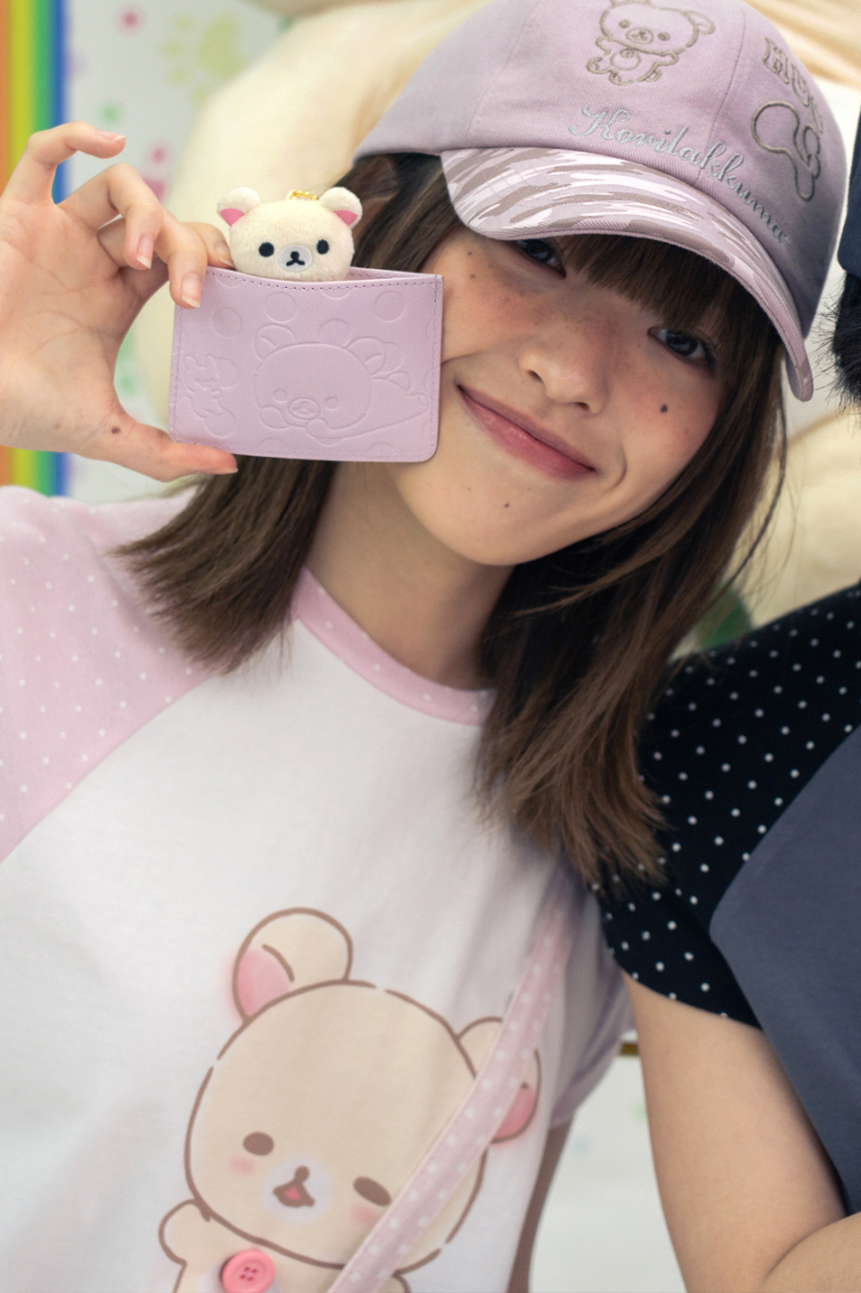 Korilakkuma dot card wallet (Pink) - 감도 깊은 취향 셀렉트샵