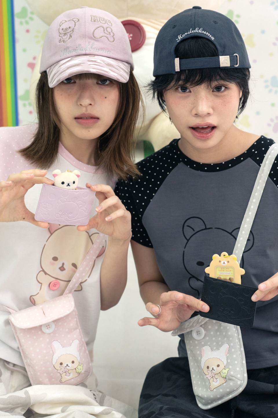 Korilakkuma dot card wallet (Pink) - 감도 깊은 취향 셀렉트샵