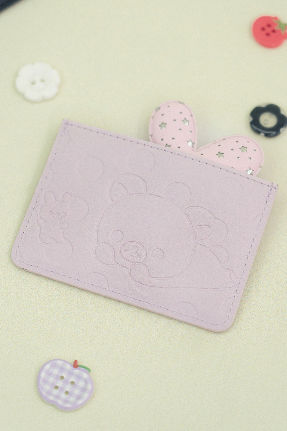 【HUGYOURSKIN】Korilakkuma Dot Card Wallet (Black) Hug Your Skin Korilakkuma Dot Card Wallet on Bunjang Global