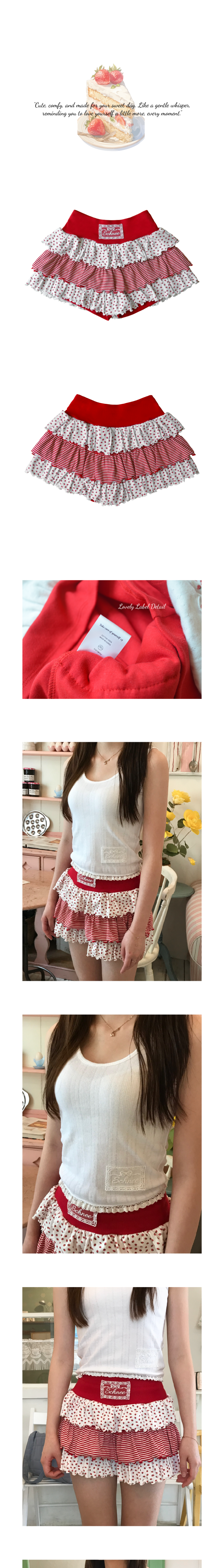 【Schnee】FLUFFY CANCAN PANTS SKIRT 슈네(SCHNEE) FLUFFY CANCAN PANTS SKIRT - STRAWBERRY SHORT