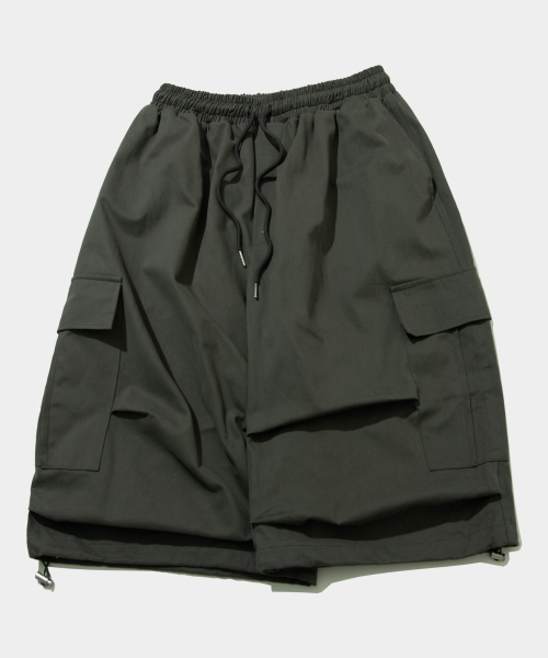 Свободные шорты-карго бермуды на завязках [Black]