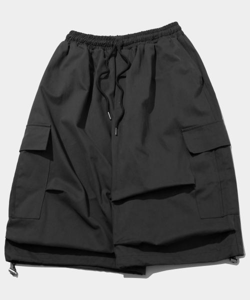 Свободные шорты-карго бермуды на завязках [Black]