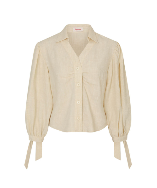 Wrinkle Puff Blouse (Cream)