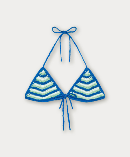 Handmade Stripe Knit Bikini - Blue