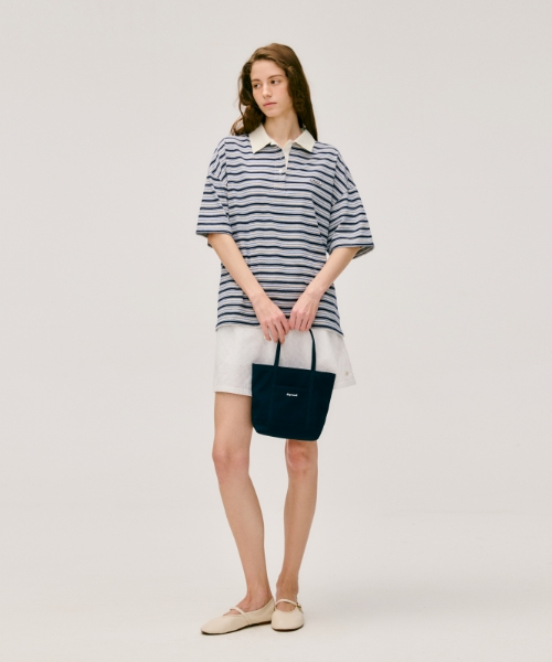 canvas mini tote bag - navy