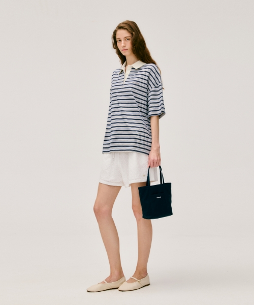 canvas mini tote bag - navy