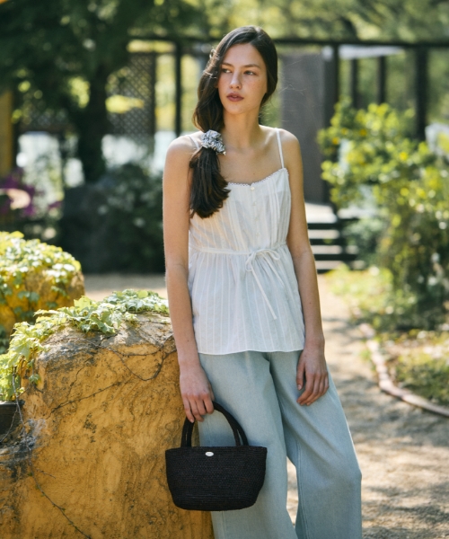 raffia bag (mini-tote) - brown