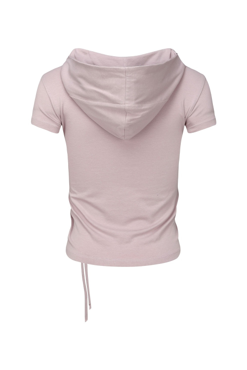 HEART BRAID HOODIE T-SHIRT DUSTY PINK
