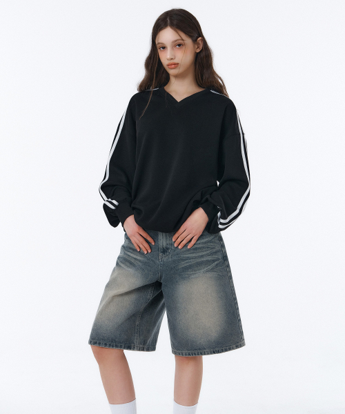 BTB : WAVE WASHING BERMUDA SHORTS [BLUE CORE]