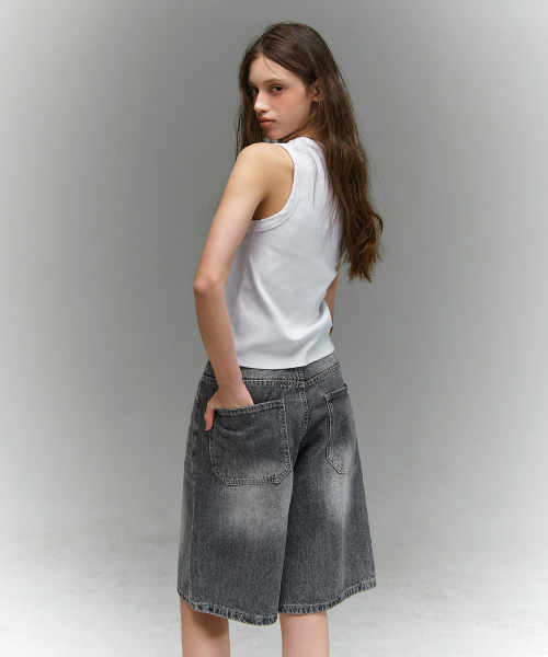 BTB : WAVE WASHING BERMUDA SHORTS [GRAY CORE]