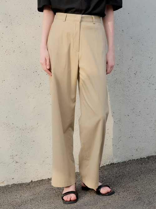Льняные прямые брюки Mock Beige