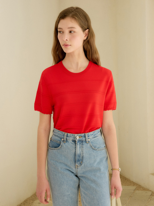 Трикотаж Leanne Wave с коротким рукавом Red