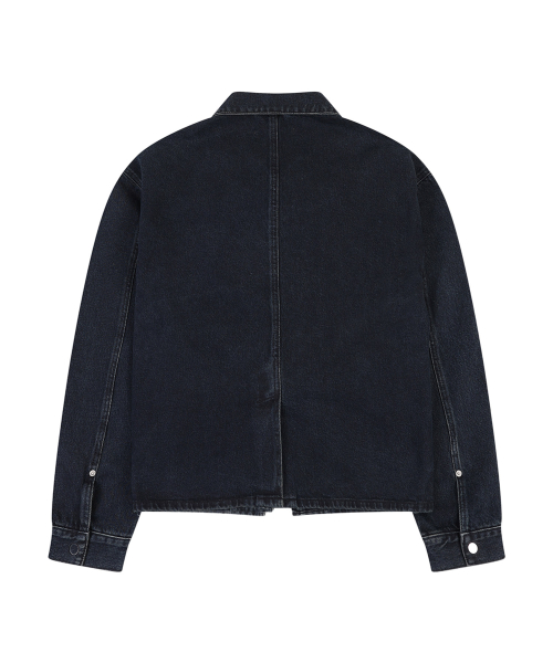EXPERIMENTAL RESEARCHER UNIFORM CROP DENIM JACKET