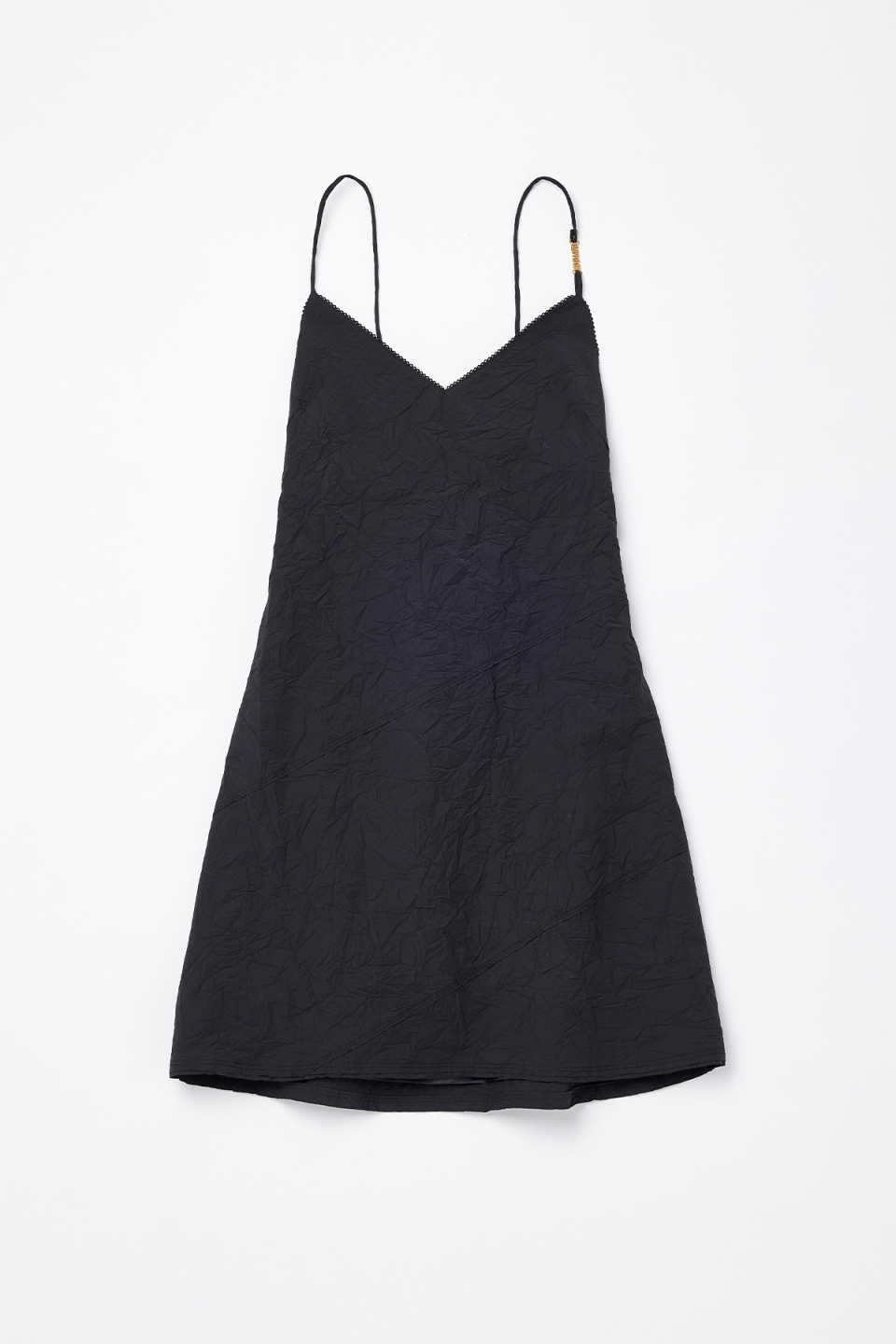 MATIN KIM ■ LOGO CHARM POINT CRINKLE MINI DRESS 202505151027053106729451268254