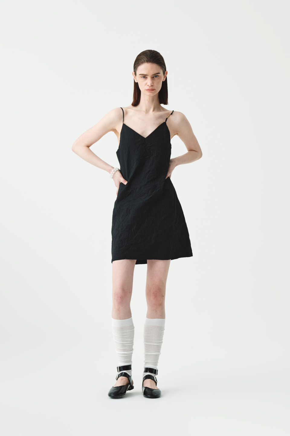 MATIN KIM ■ LOGO CHARM POINT CRINKLE MINI DRESS MUSINSA | MATIN KIM [KIMMATIN] LOGO CHARM POINT CRINKLE MINI